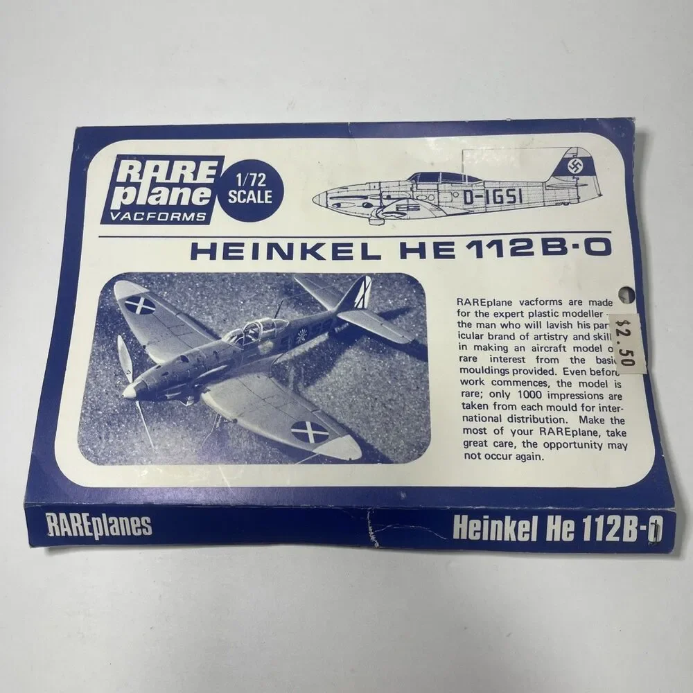 Rare Plane Heinkel He 112B-0 1/72 Vacuform Kit